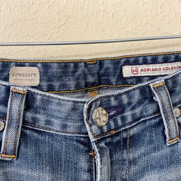 AG Adriano Goldschmied Women's Premiere Skinny Straight Size 29R Distressed jean - Picture 2 of 11